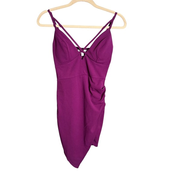 LNL Strappy Asymmetric Hem Cocktail Dress Violet Small - Picture 1 of 5